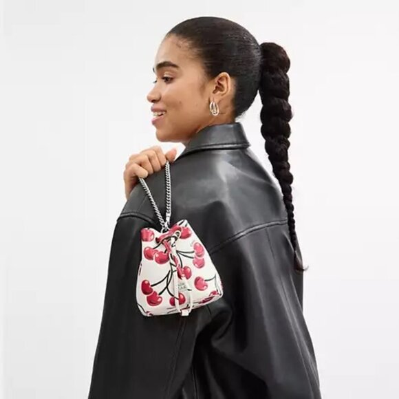 COACH Cherry Drawstring Wristlet - NWT - Picture 4 of 6